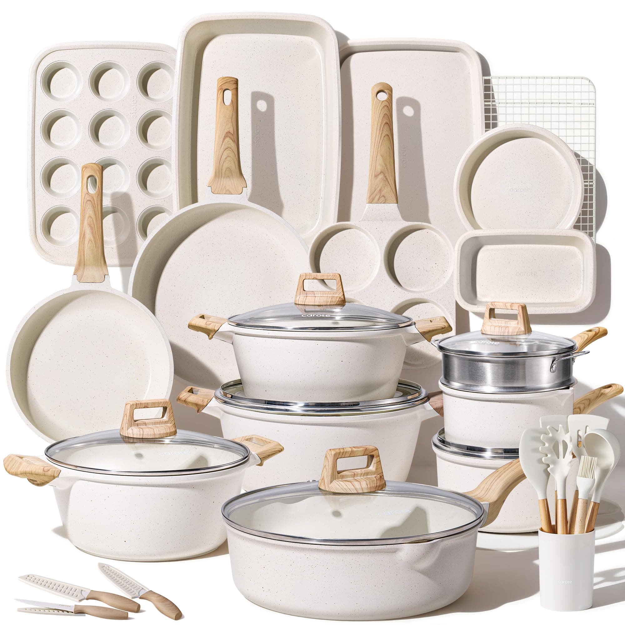 CAROTE 44-Piece Nonstick Cookware & Bakeware Set