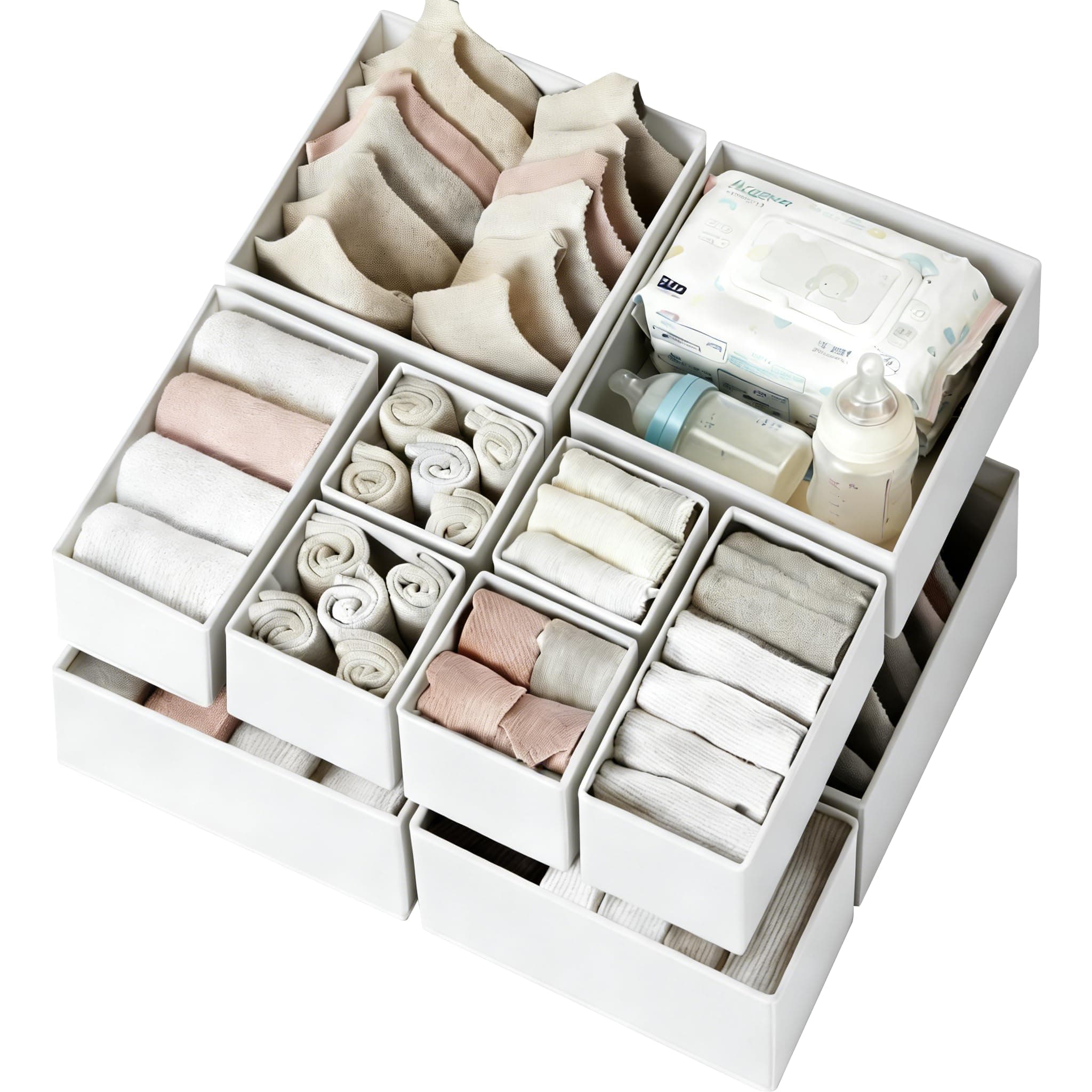 Criusia 12-Pack Fabric Drawer Organizers