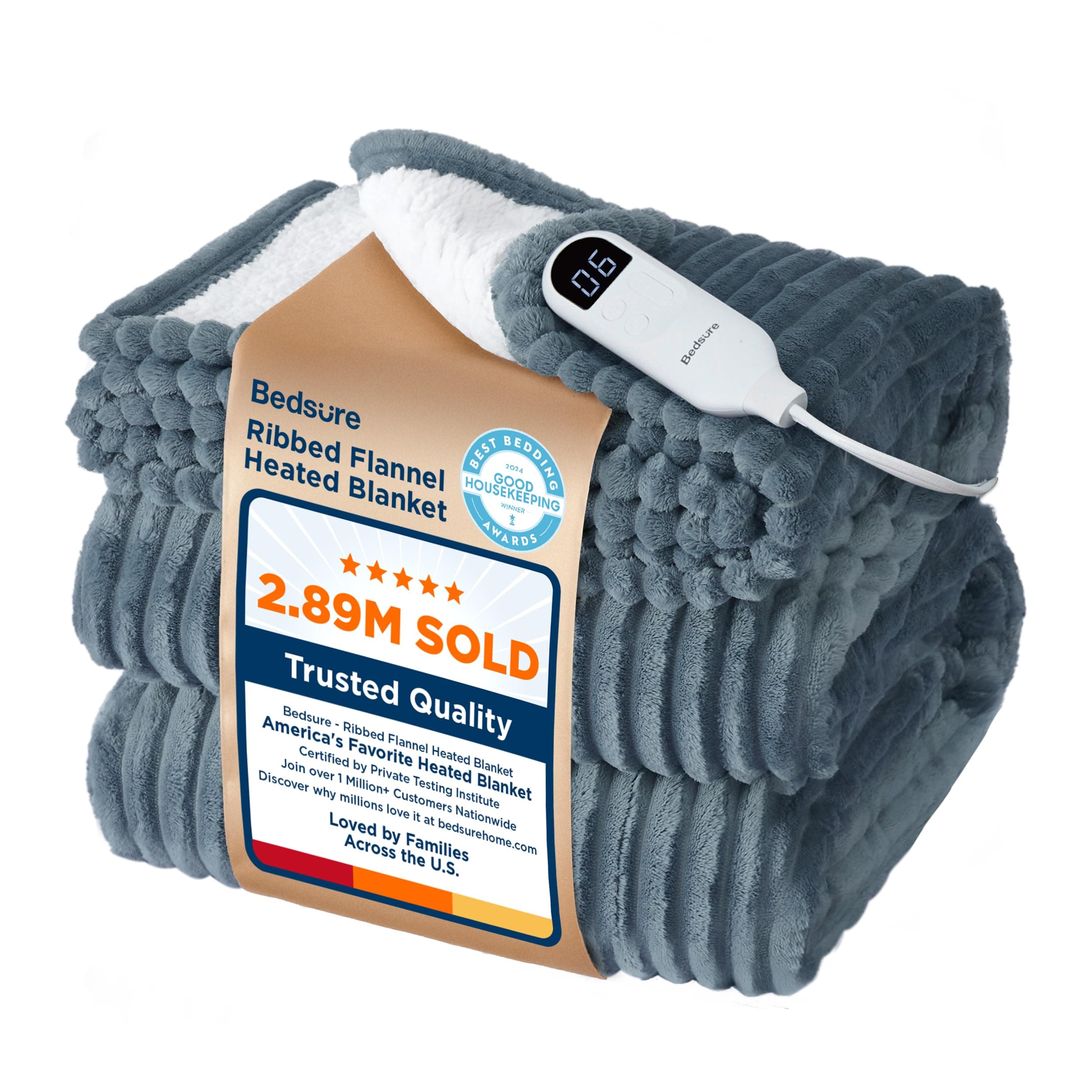 Bedsure GentleSoft Heated Throw, 50x60", Grey