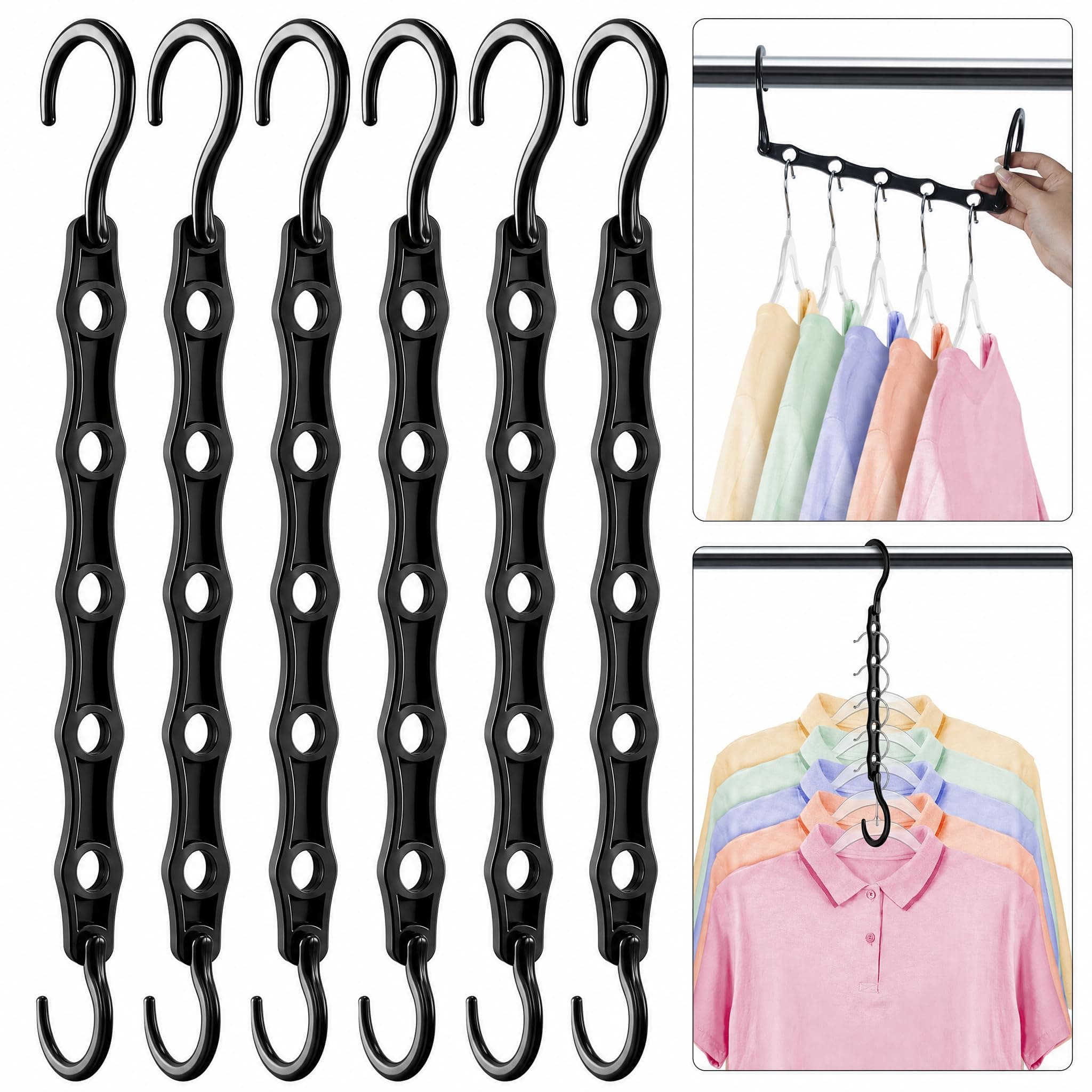 HOUSE DAY 6-Pack Space-Saving Closet Hangers