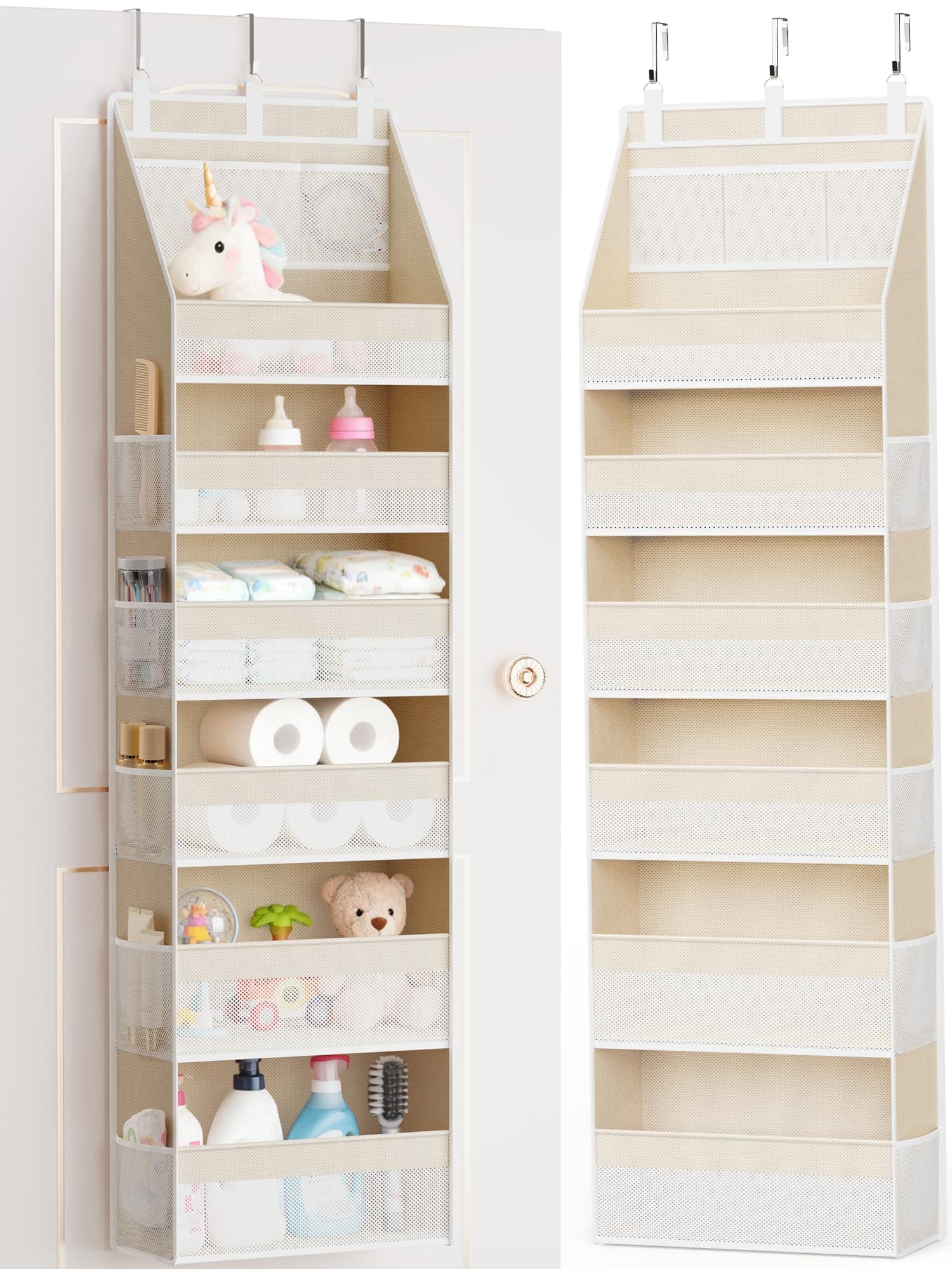 6-Shelf Over-the-Door Organizer, 13 Mesh Pockets