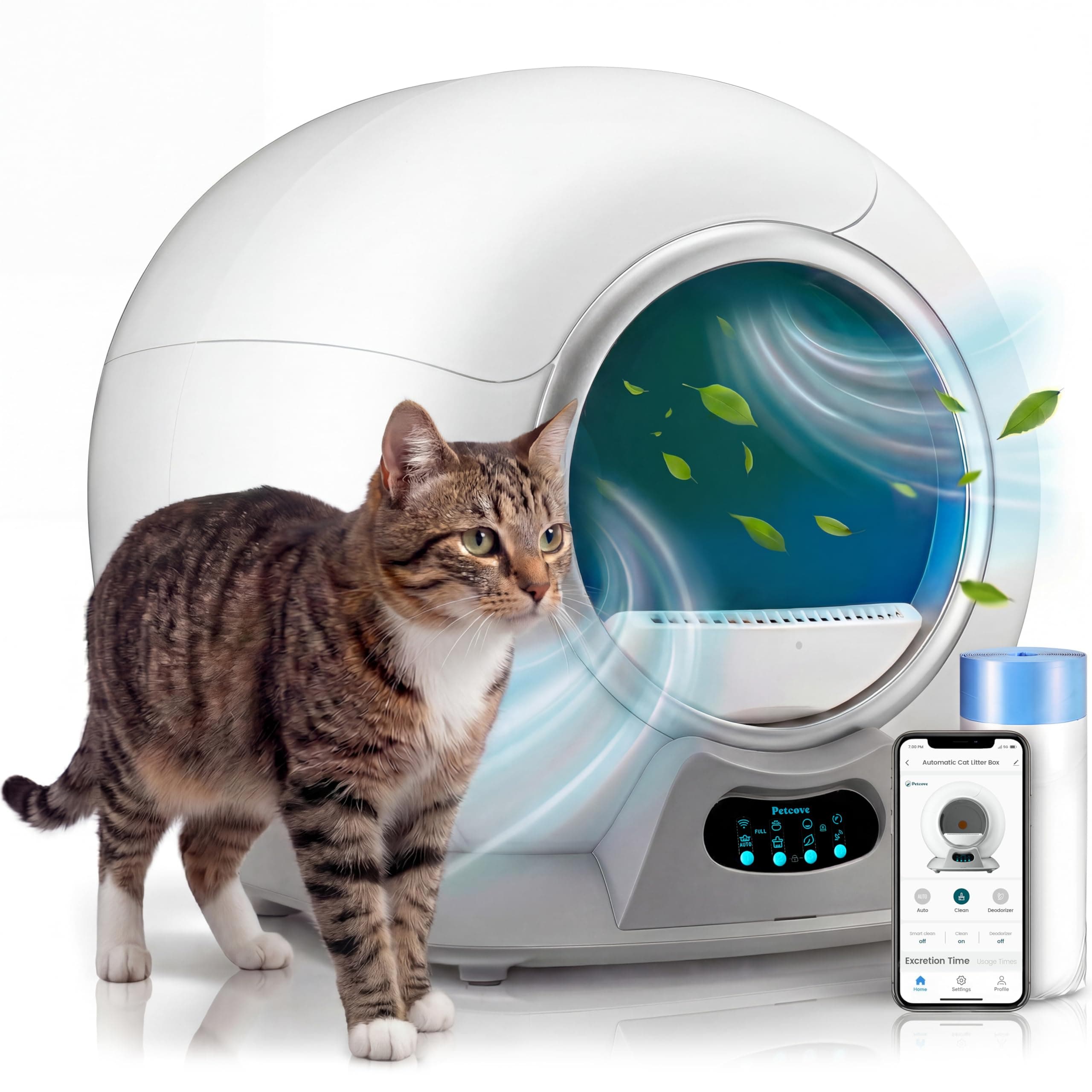 Petcove Self-Cleaning Litter Box for Multi-Cat Homes