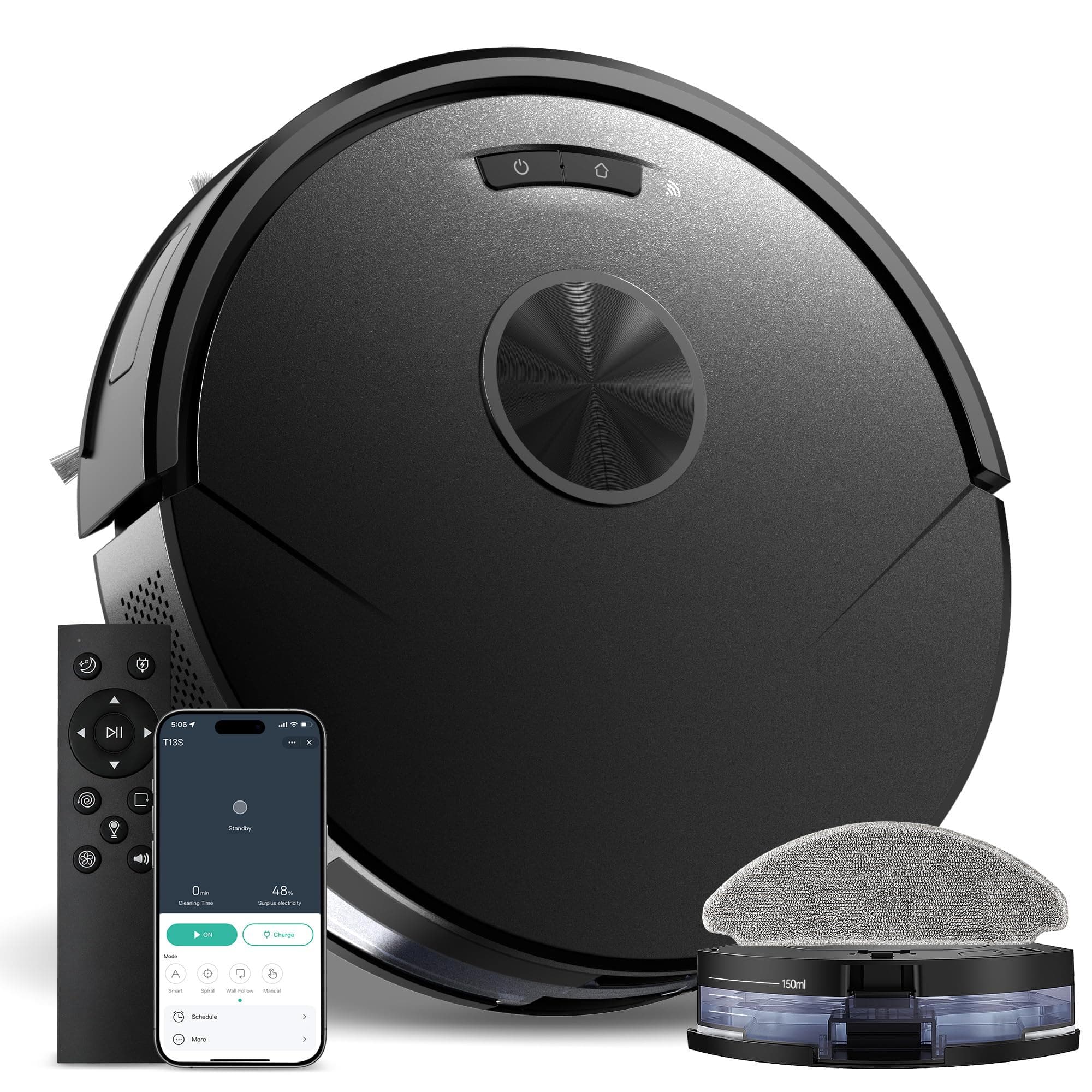 8000Pa Robot Vacuum and Mop Combo, Slim Profile