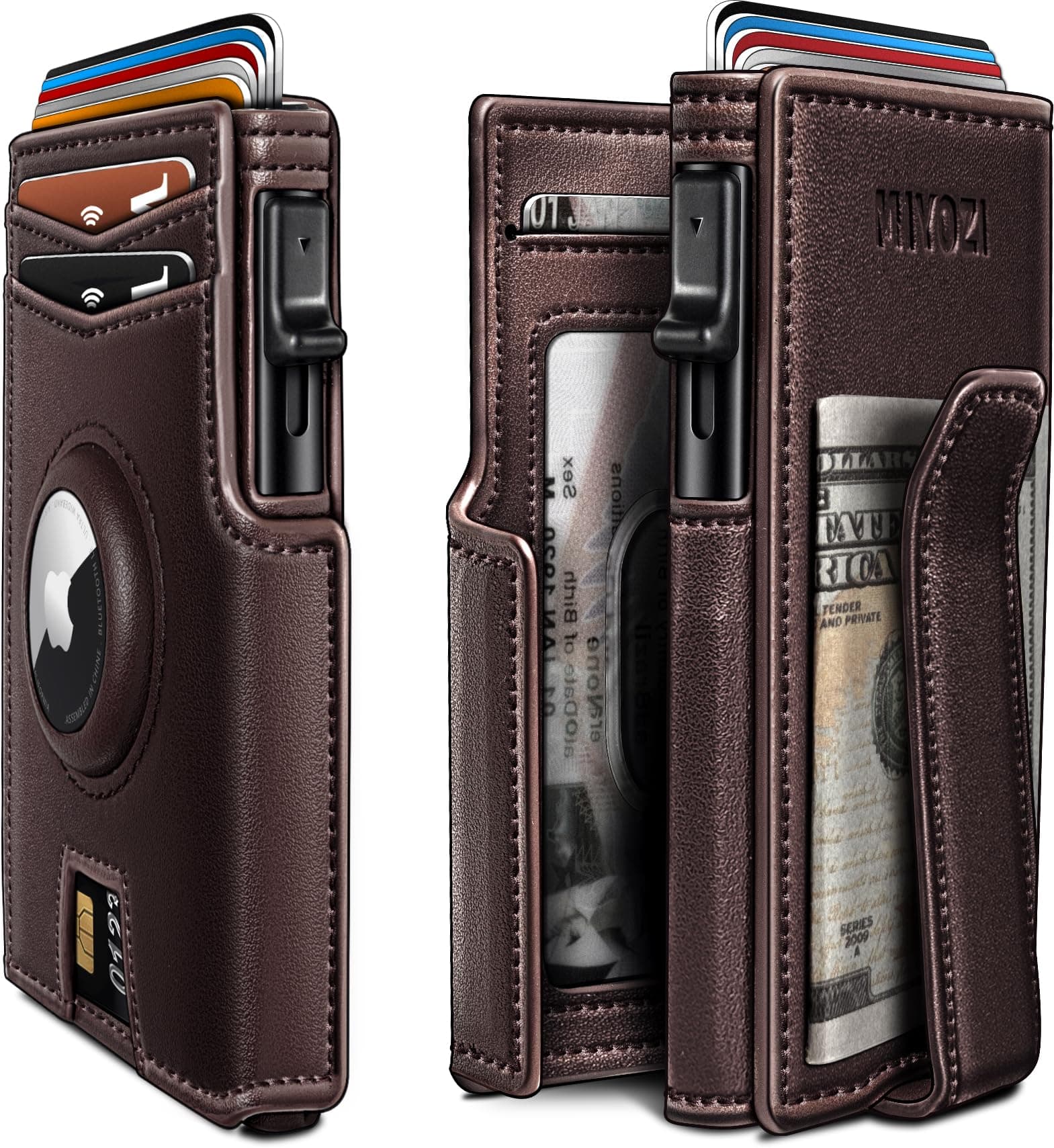 miyozi AirTag Wallet for Men with Money Clip