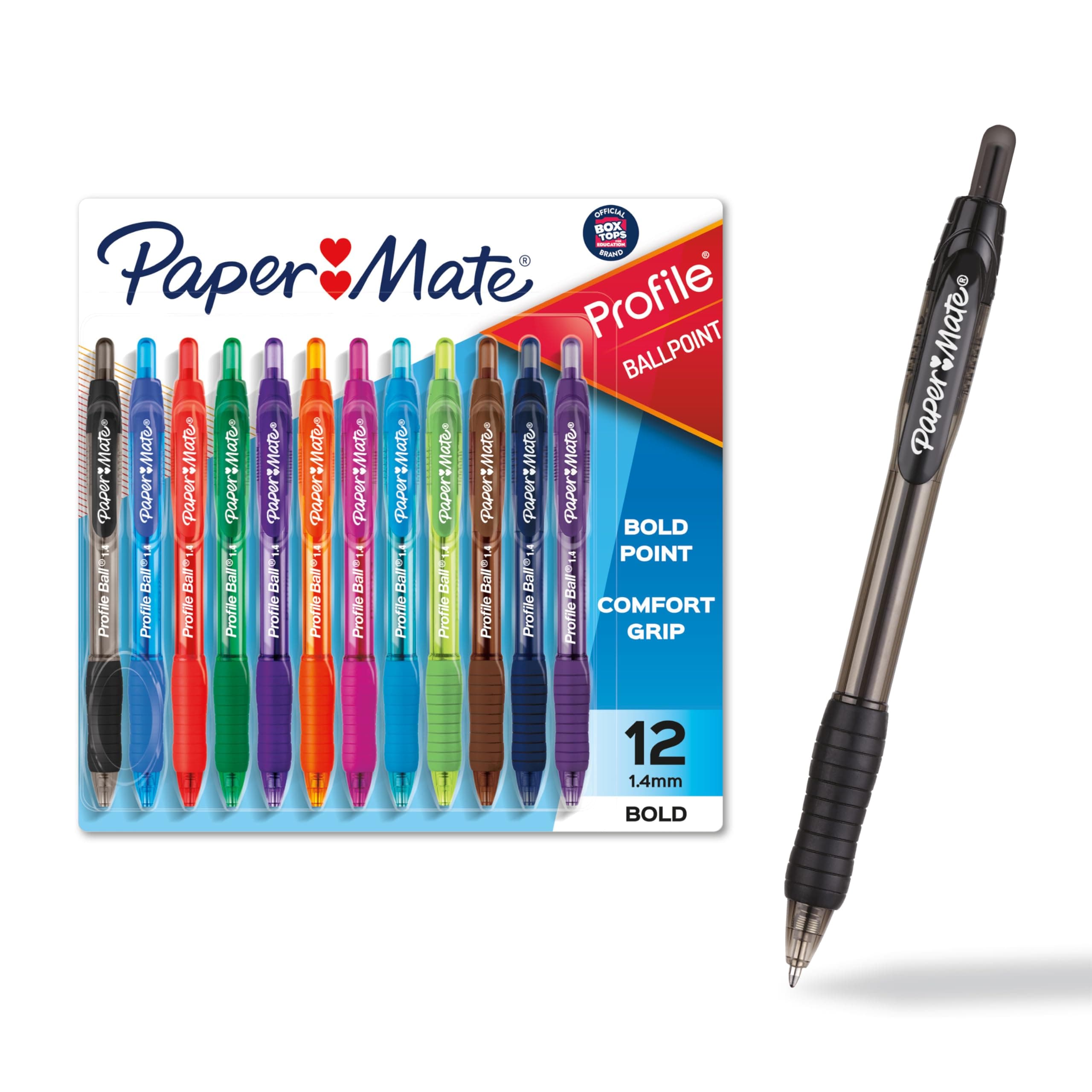Paper Mate Profile Retractable Ballpoint Pens, 12-Pack