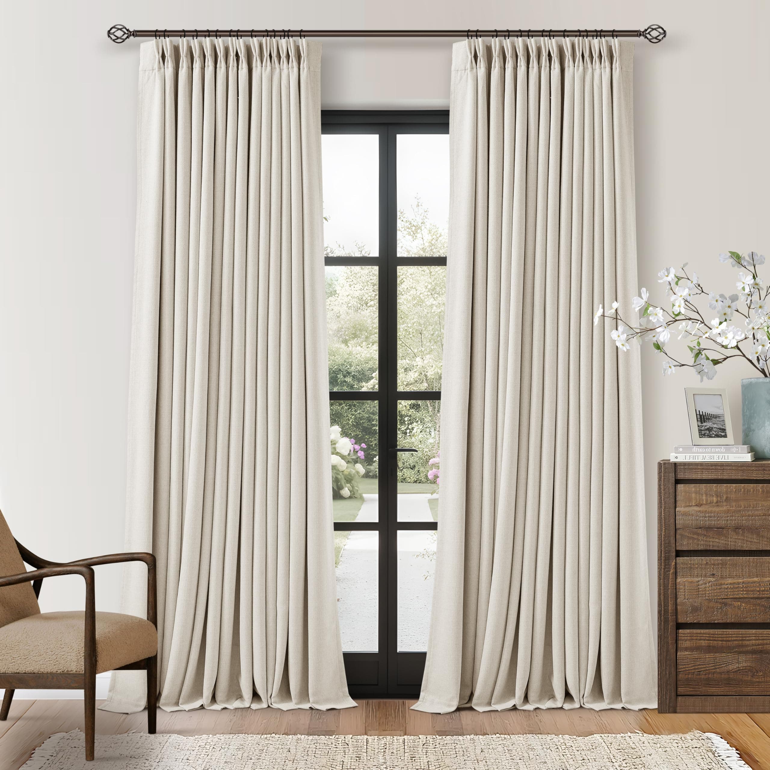 Pinch Pleat 120" Blackout Curtains (2 Panels)